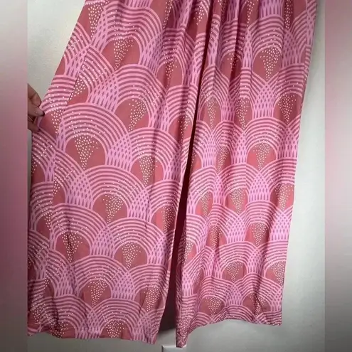 Leroli “Zoe” Pant In Sunset Wide Leg Loose Fit Ankle Length Women’s Size Medium Pink