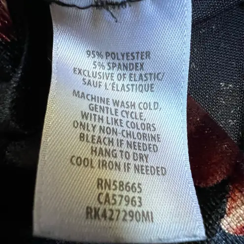 Free Press Black Orange Floral Velvet Ruche Scrunch Mini Dress Whimsigoth -Large