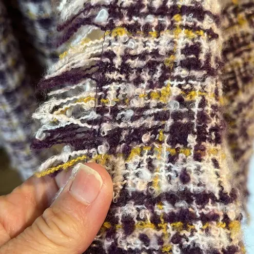 Comfy Stylish Tweed Scarf in Purple and Gold