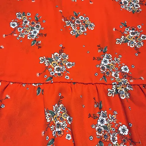 Daisy May Baby Doll Open Back Floral Print Flutter Short Sleeve Top Shirt Medium