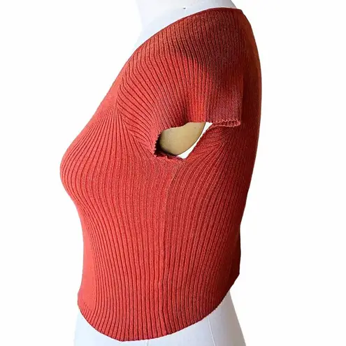 L.A. HEARTS Pacsun Sweater Knit Crop Top Front Zipper ~ Women's Size MEDIUM Brown