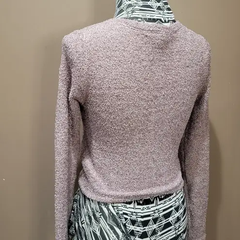 Wild Fable  Coquette Soft Pink V-neck Sweater Long Sleeves & Ruching Ties, sz M