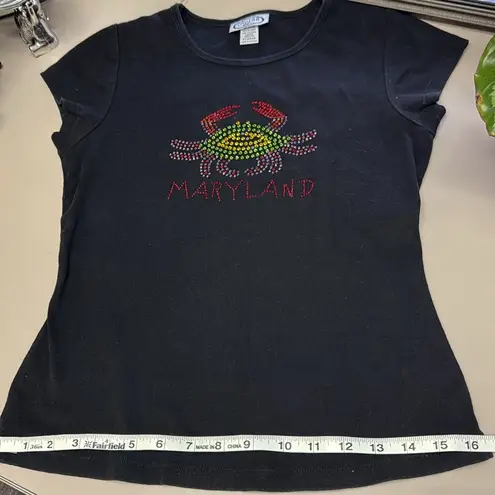 Sparkly Maryland Crab T Shirt XL Black