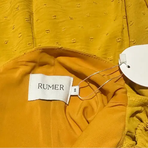 Anthro Revolve Rumer Delilah Long Sleeved Mini Dress Side Cutouts Sz Xs NWT Yellow