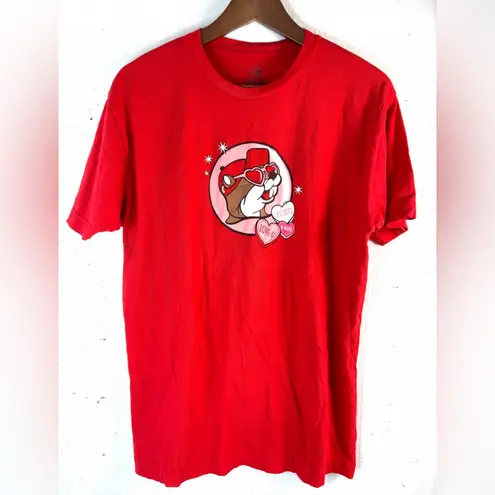 Buccees M Love Valentine Red Graphic Short Sleeve Tee Top Size M