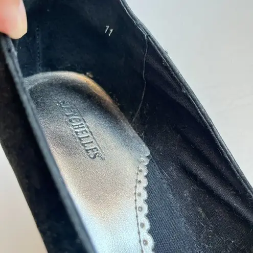 Seychelles Black Suede Heels with Knot Womens Size 11 Shoes Slip On Work