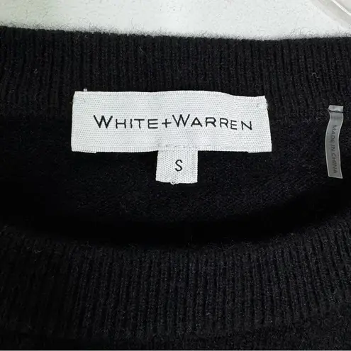 White + Warren Cashmere Graffiti Heart Sweater Black Size S