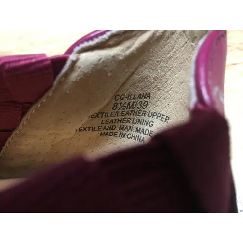 Corso Como Illana Woven Elastic Wedge Slip-Ons Women's 8.5M Burgundy Comfort