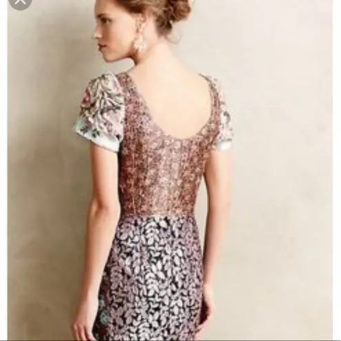 Anthropologie Beguile by Byron Lars Pierced Brocade Dress sz 0 XS Pink