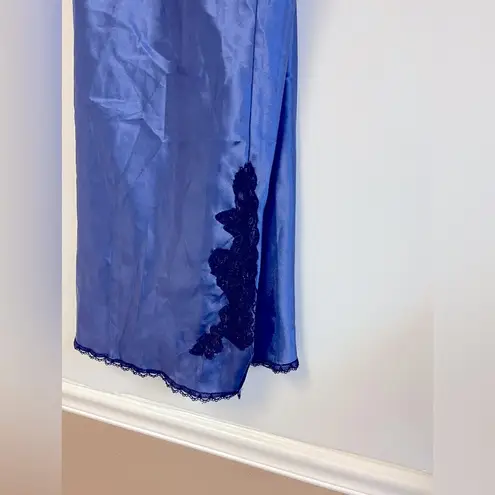 Frederick's of Hollywood Vintage Frederick’s of Hollywood Lace Trim Chemisier – Sapphire & Black, XL