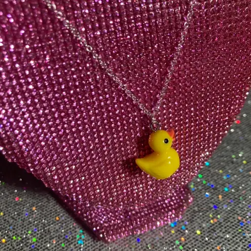 Boutique Kawaii Rubber Duck Sterling Silver 925 Necklace Lolita Egirl yellow jewelry Y2K