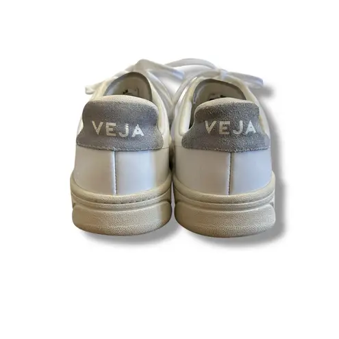 VEJA V-10 White Leather Gray Suede Sneakers Women’s 10 Sustainable Low Top