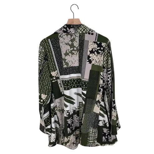 Susan Graver GRAVER Printed LK Fushion Blazer Women's Size 3X Mixed Print Green - Image 2