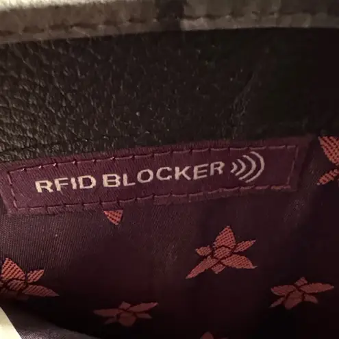 Anuschka Hand Painted, Leather RFID Protected Wallet Gray