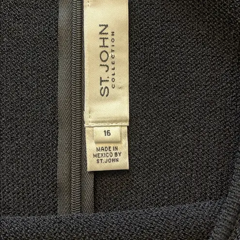 St. John Collection Evening Santana Knit 2-Piece Dress & Zip Jacket Set Size 16