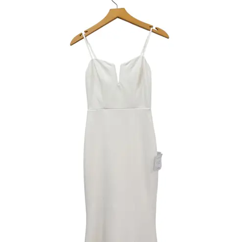 Lulus Finding the One White Mermaid Maxi Dress size XS NWT