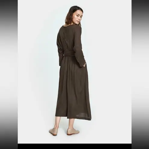 Black Crane The Wide Culotte Wool Blend Jumpsuit in Olive Brown Size XS