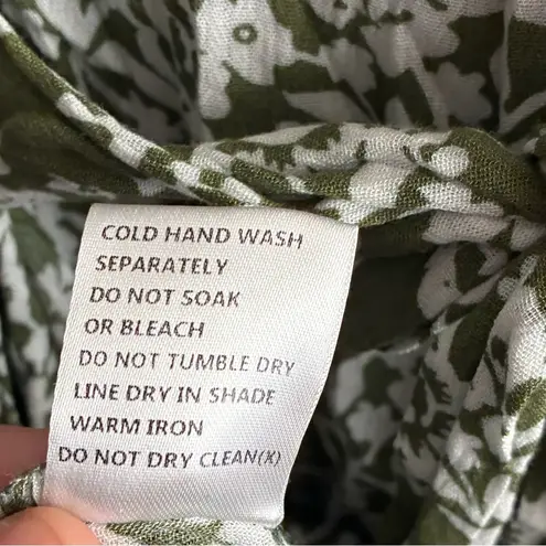 Papillon Wrap Green and White Ruffled Midi Dress S