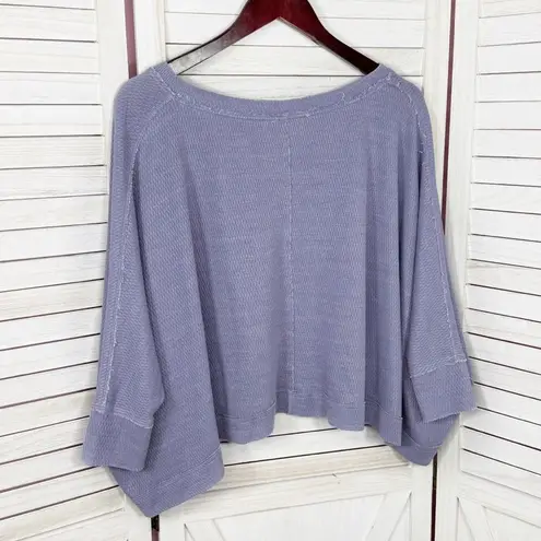 We The Free  Thermal Dolman Sleeve Slouchy Crop Shirt Lavender Purple XS