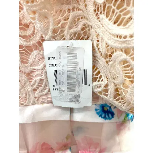 Teeze Me New Juniors Floral Blush Fit Flare Long Sleeve Lace Mini Dress Size 11