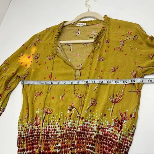 Poupette St. Barth Boho Long Sleeve Mini Dress Womens Size Medium Viscose *FLAWED