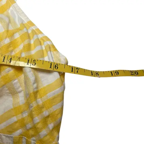 Motherhood Maternity Large Butter Yellow White Gingham Top Summer Picnic Country