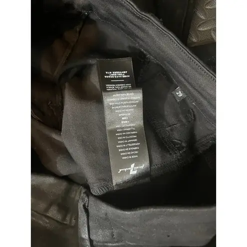 7 For All Mankind  Womens High Rise Coated Slim Bootcut Jeans Black 29 Grunge Emo