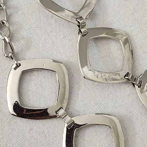Vintage Silver Square Mod Chain Link Belt