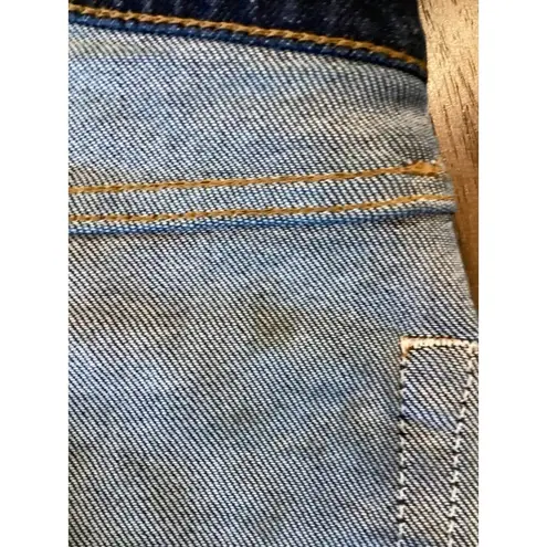 RE/DONE Revolve 90s high rise ankle crop blue dark rinse button up straight 25