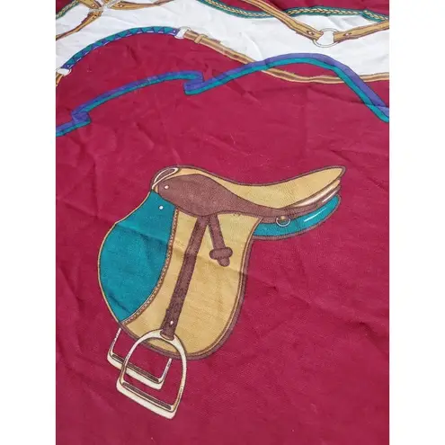 100% Wool Western Hankerchief Saddle Made in Japan Bandanna Scarf 35"x32…