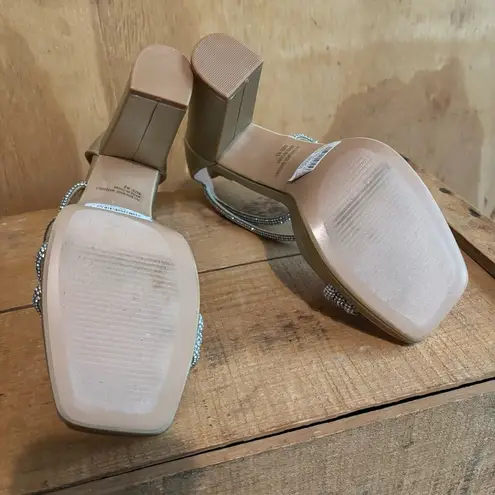 Windsor  Glam Mode Rhinestone Metallic Gold Platform Heels Sz 8.5