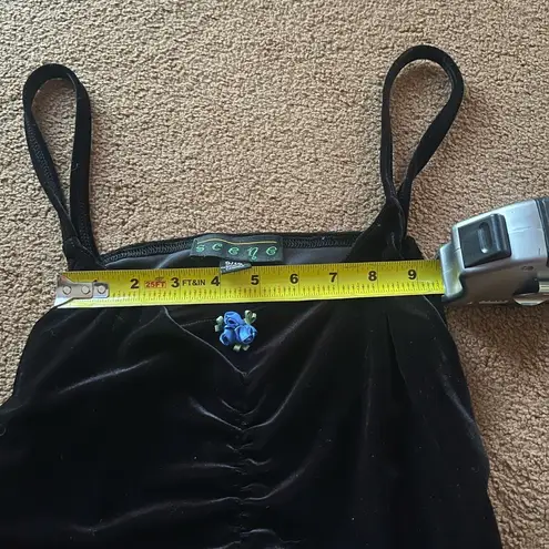 Scene black velvet spaghetti strap tank top 9/10