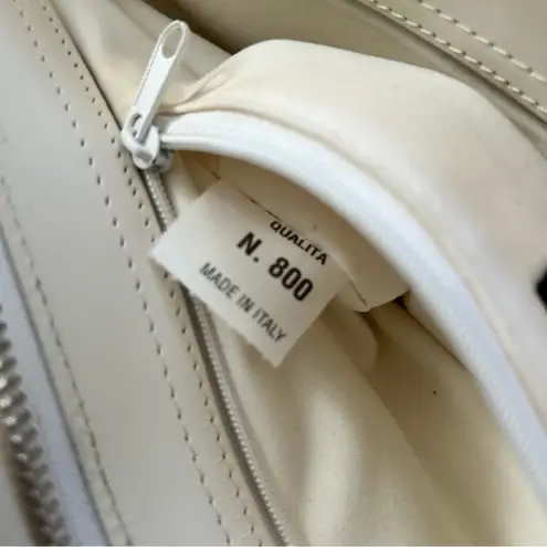 FALOR white/beige basketweave leather bag, made in Italy