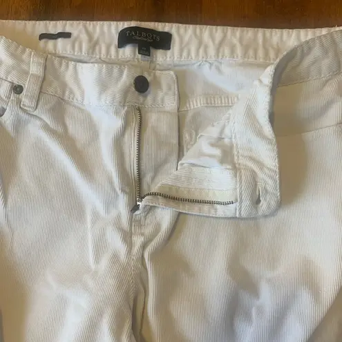 Talbots  Pants 14 Ivory Textured Corduroy Trousers Boot cut Pockets 90’s