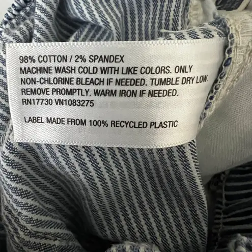 Universal Threads Universal Thread High Rise Paperbag Pants Womens 12 Blue Striped Tapered Retro - Image 6