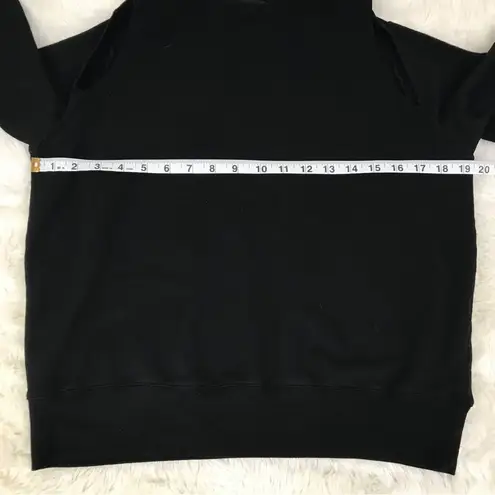 MONROW Supersoft Cutout Shoulder Sweatshirt Pullover Long Sleeve Black Sz Small