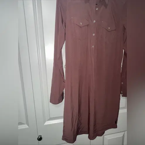 Eddie Bauer  Lightweight Longsleeve Loose Button Down Mini Dress S