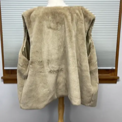 Nili Lotan for Target NWT Fields Of Rye Tan Faux Fur Open Front Vest 4X