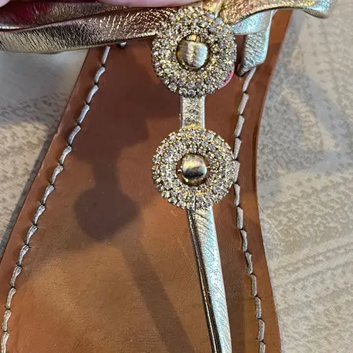 Tuccia Di Capri Silver Rhinestone Strappy Sandals