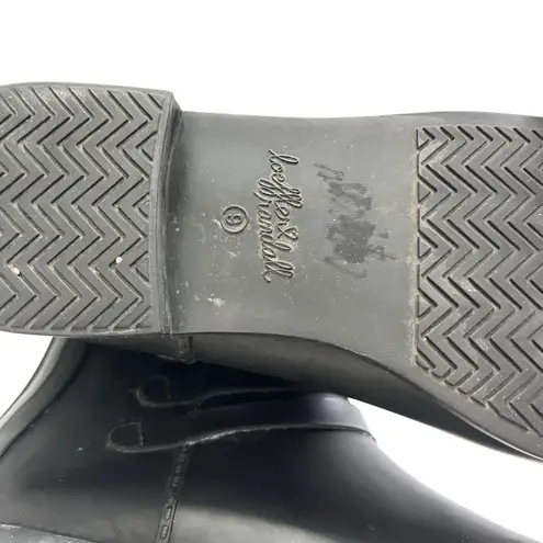 Loeffler Randall Fenton Rain Boots Women’s Size 9 Black Rubber Buckle Ankle