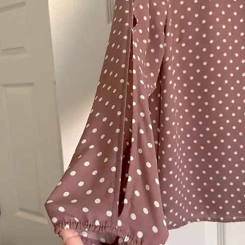 Active USA Mauve long sleeve work blouse