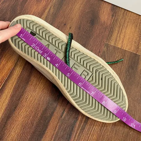 Leather Crown Distressed Low Studded Sneaker Glitter Green and Red Italy 2009 White Size 6