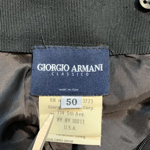 Giorgio Armani Vintage 90s Classico Black Wool Skirt IT 50 Made in Italy Skirt