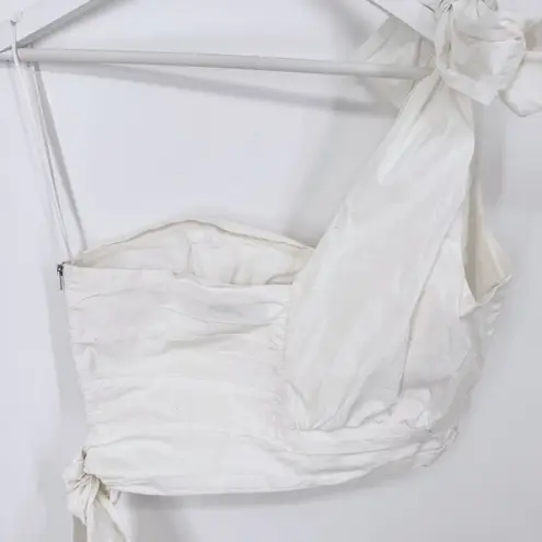 Ashley Park X RTR White One Shoulder Tie Bow Top Sz XL