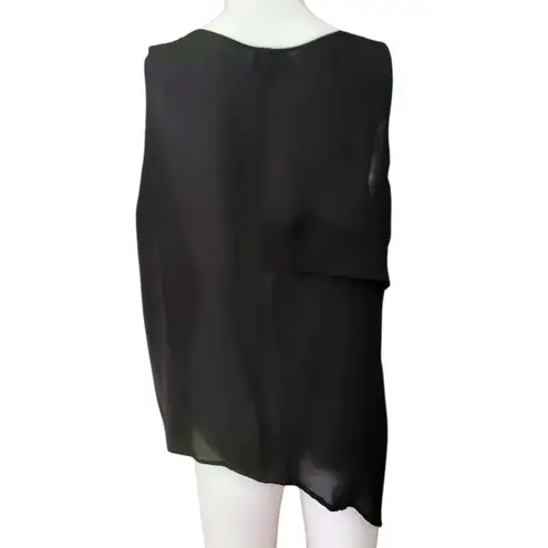 Just Cavalli Black Silk Assymetrical Top