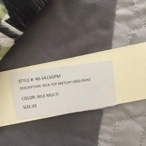 Ronny Kobo “Rica” Nile Green Grid Print Crop Tank Top XS NWT $188