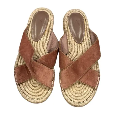 Joie  Women's Ianna Espadrille Velvet Sandal Shoes Vintage Rose