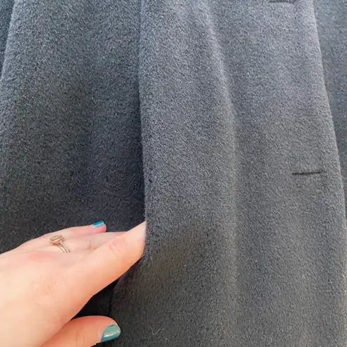 EUC Vintage Cinzia‎ Rocca women’s Italy solid black wool cashmere button coat 4