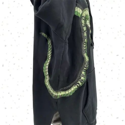 Taylor Swift RARE Reputation Embroidered Green Snake Black Hoodie Oversized XS