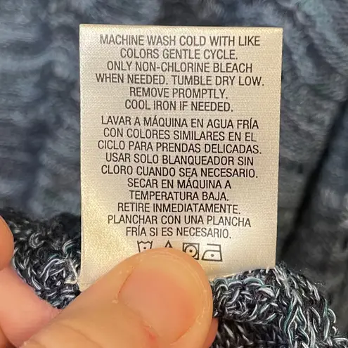 Cardigan Sweater Womens Blue Space Open Knit Soft Bohemian Size XL